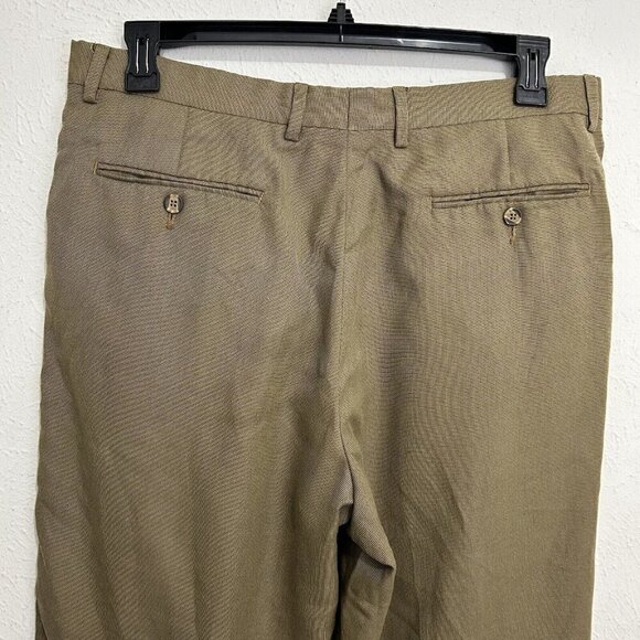 Guy Laroche Vintage Men's Pleated Pin Check Dress Trousers Pants Size 36 Luxury - Picture 6 of 16